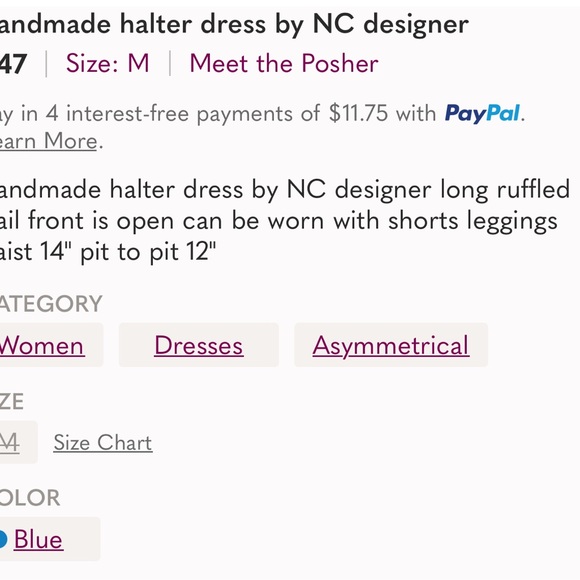 Handmade halter dress by NC designer - Picture 8 of 8